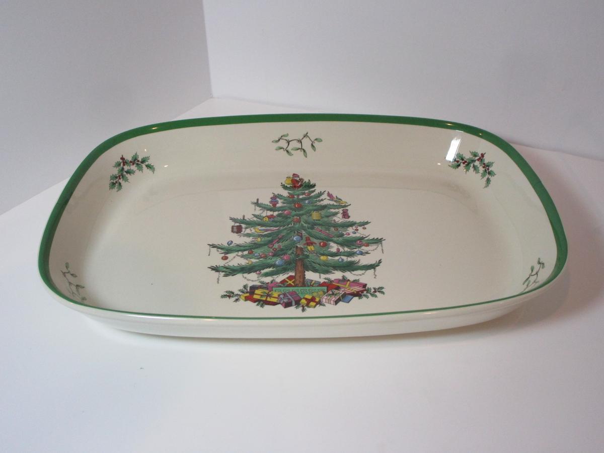 13 1/2" Spode "Christmas Tree" - Rectangular Casserole - Oven to Table