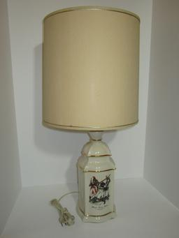 Porcelain Lamp w/Decal of Historical Military Uniforms   29" T