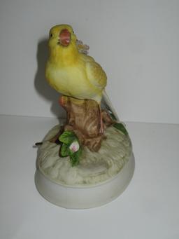 Gorham Yellow Bird Music Box (Plays - Clair De Lune) - Porcelain w/Flake on Beak