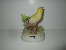 Gorham Yellow Bird Music Box (Plays - Clair De Lune) - Porcelain w/Flake on Beak
