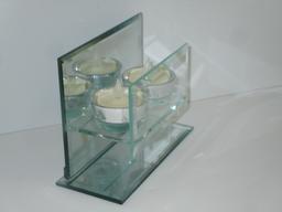 Glass Mirrored Back Tea Light Holder