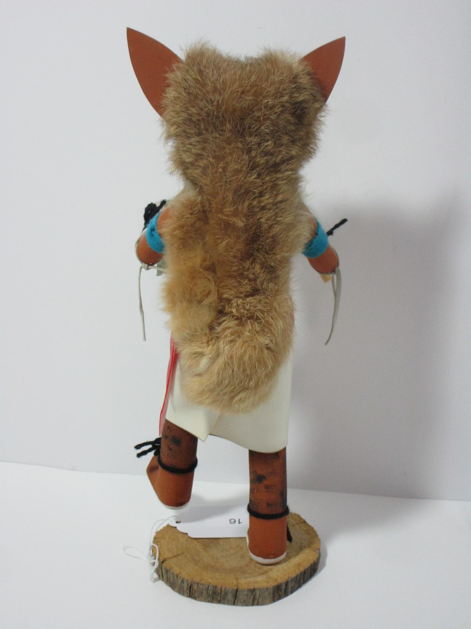 Kachina Doll - Rex Fox.   Approx. 14"- Signed Ronald in Largo