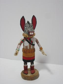 Kachina Doll - Donkey by Roxie Pela - Hopi   Approx. 7 5/8".  Item in right hand