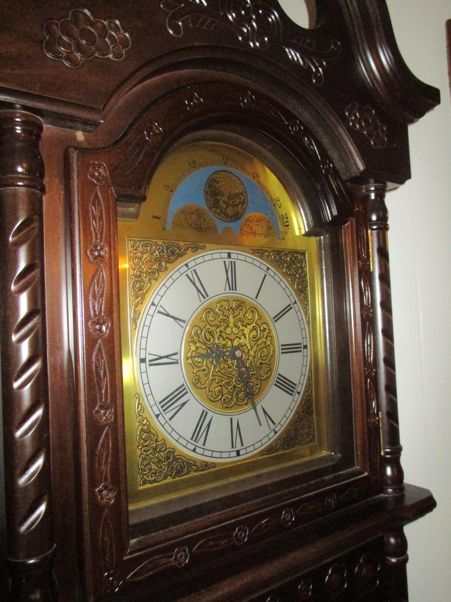 Coaster Furniture Grandfather Clock w/Pendulum.  Some Very Minor Scuff Marks