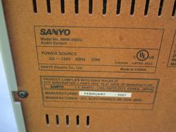 Sanyo AM/FM Radio w/3 Disc Changer & Dual Cassette.  Working Condition Unknown