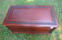 Pine Chest w/Beautiful Floral Design  22" T x 40" W x 21" D