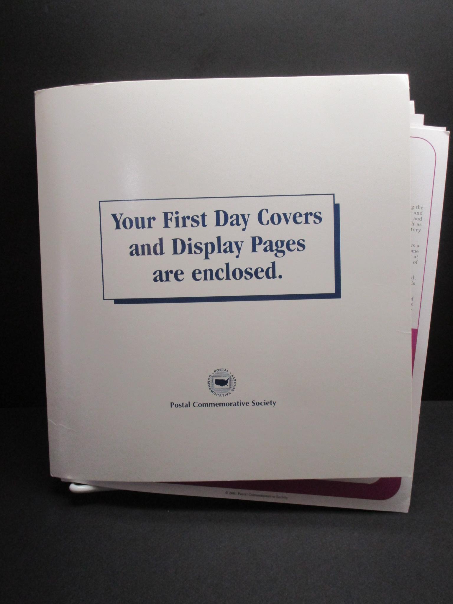 1st Day Covers - 2001     Postal Commemorative Society Cachets & Display Pages