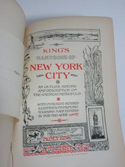 King's Handbook of New York City w/Over 800 Illustrations w/Ad for Fire Insurance