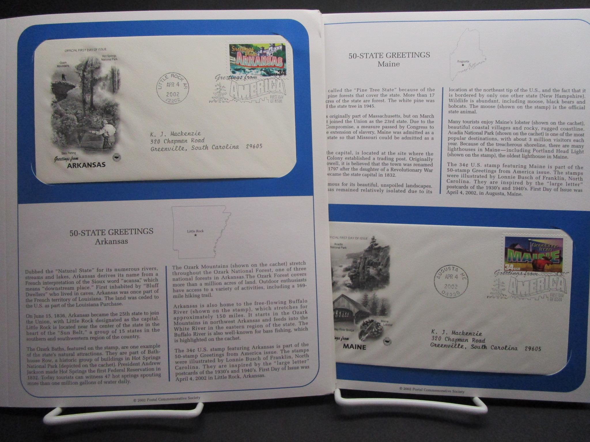 1st Day Covers - 2002     Postal Commemorative Society Cachets & Display Pages