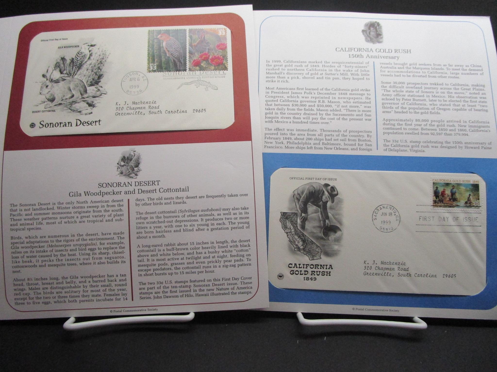 1st Day Covers - 1999     Postal Commemorative Society Cachets & Display Pages