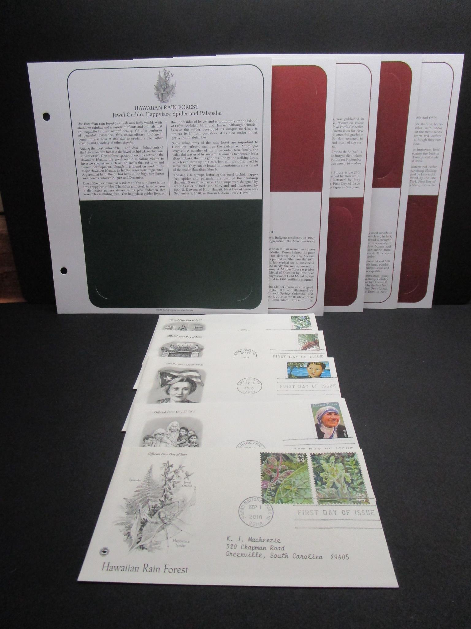 1st Day Covers - 2010     Postal Commemorative Society Cachets & Display Pages