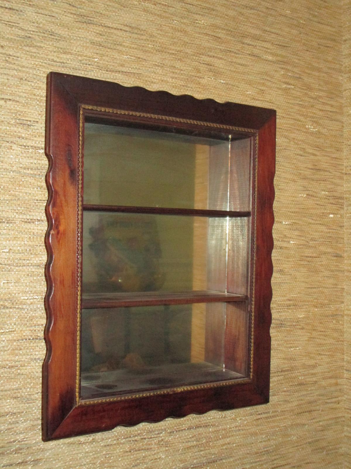 Mahogany Mirrored Back Hanging What Not Shelf