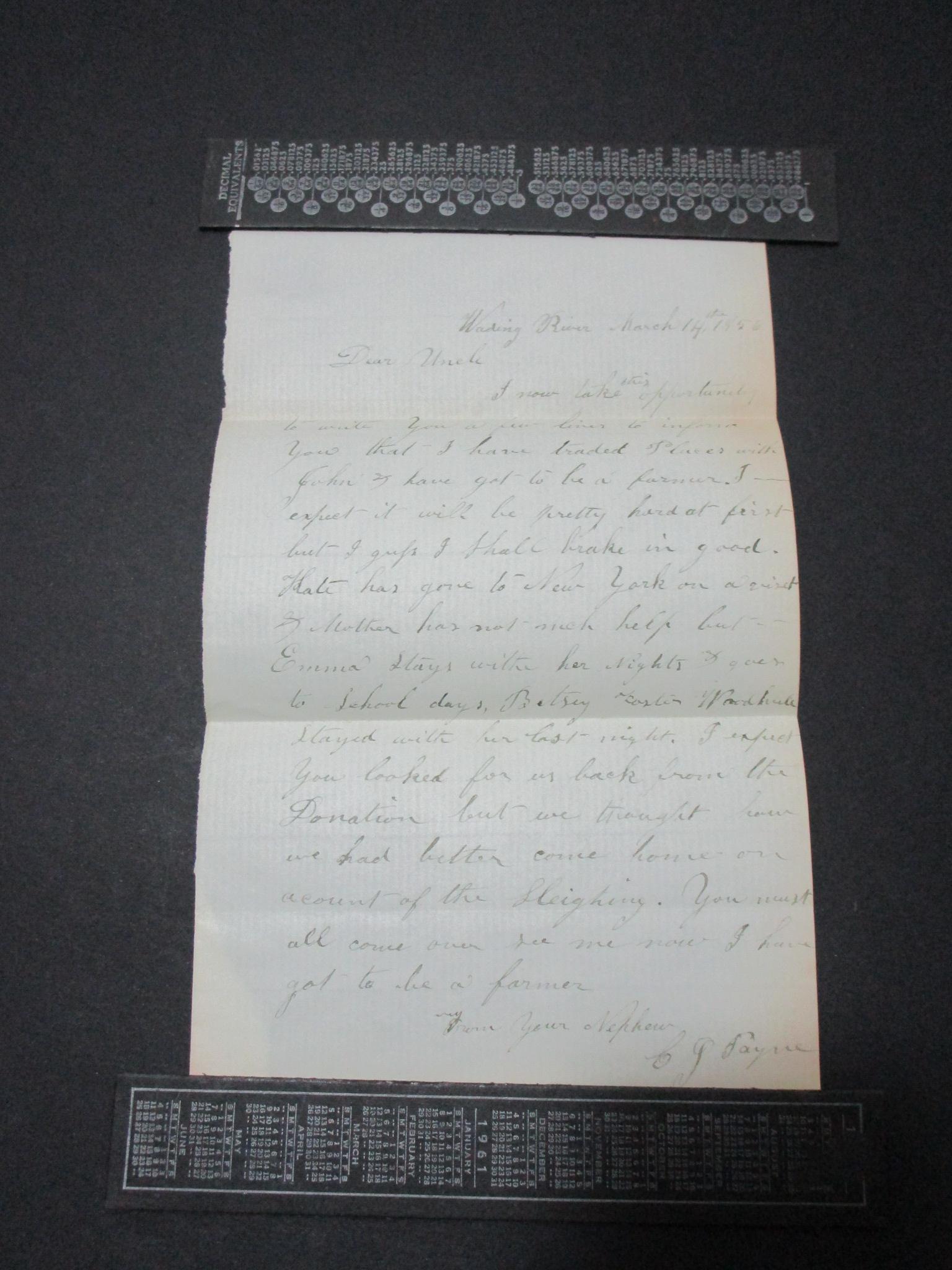 Scott 11 - Pre Civil War Letter.  Pen Cancelled Dated March 14, 1856.