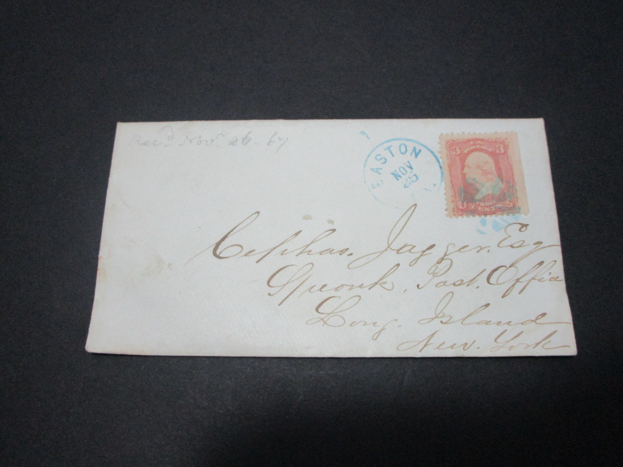 Scott 65 - Post Civil War Cover & Letter Dated November 25, 1867