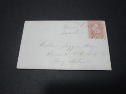 Scott 65 - Post Civil War Letter Dated March 11, 1867 - Pen Cancel - Green Oak