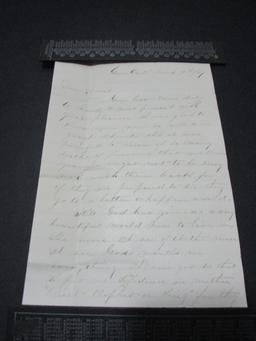 Scott 65 - Post Civil War Letter Dated March 11, 1867 - Pen Cancel - Green Oak