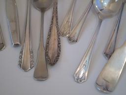 Lot Misc Silver-plate & Stainless Flatware & Serving Pieces