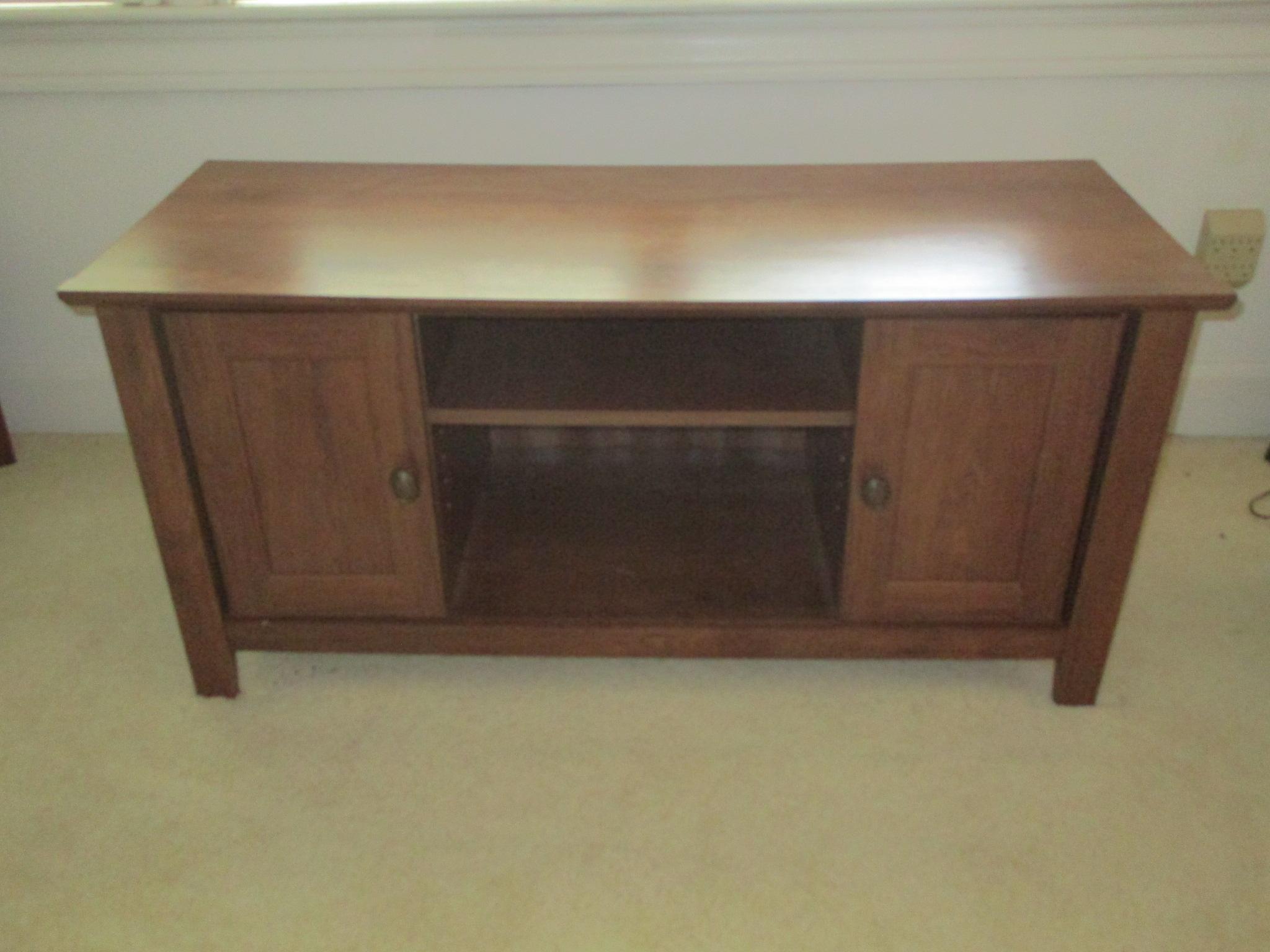 Oak Finish Media Cabinet