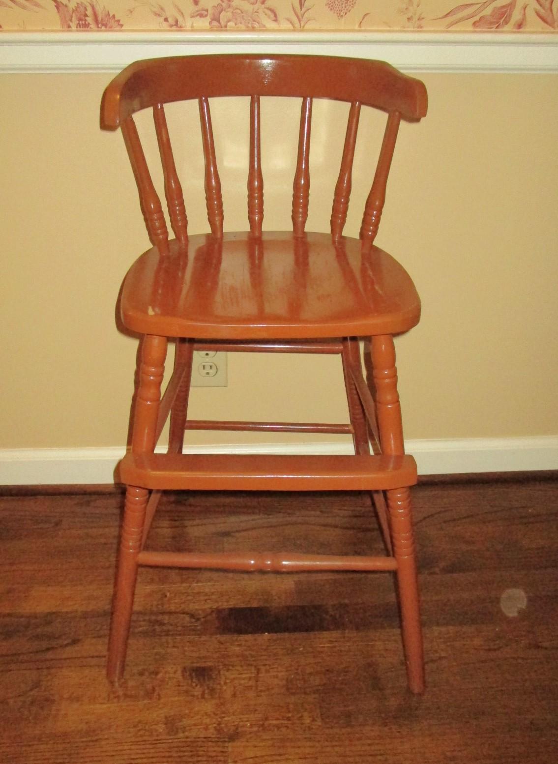 Child's Wooden Highchair - No tray, some loss on finish