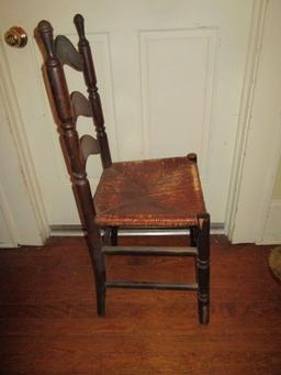 Ladder Back Chair w/Rush Seat.