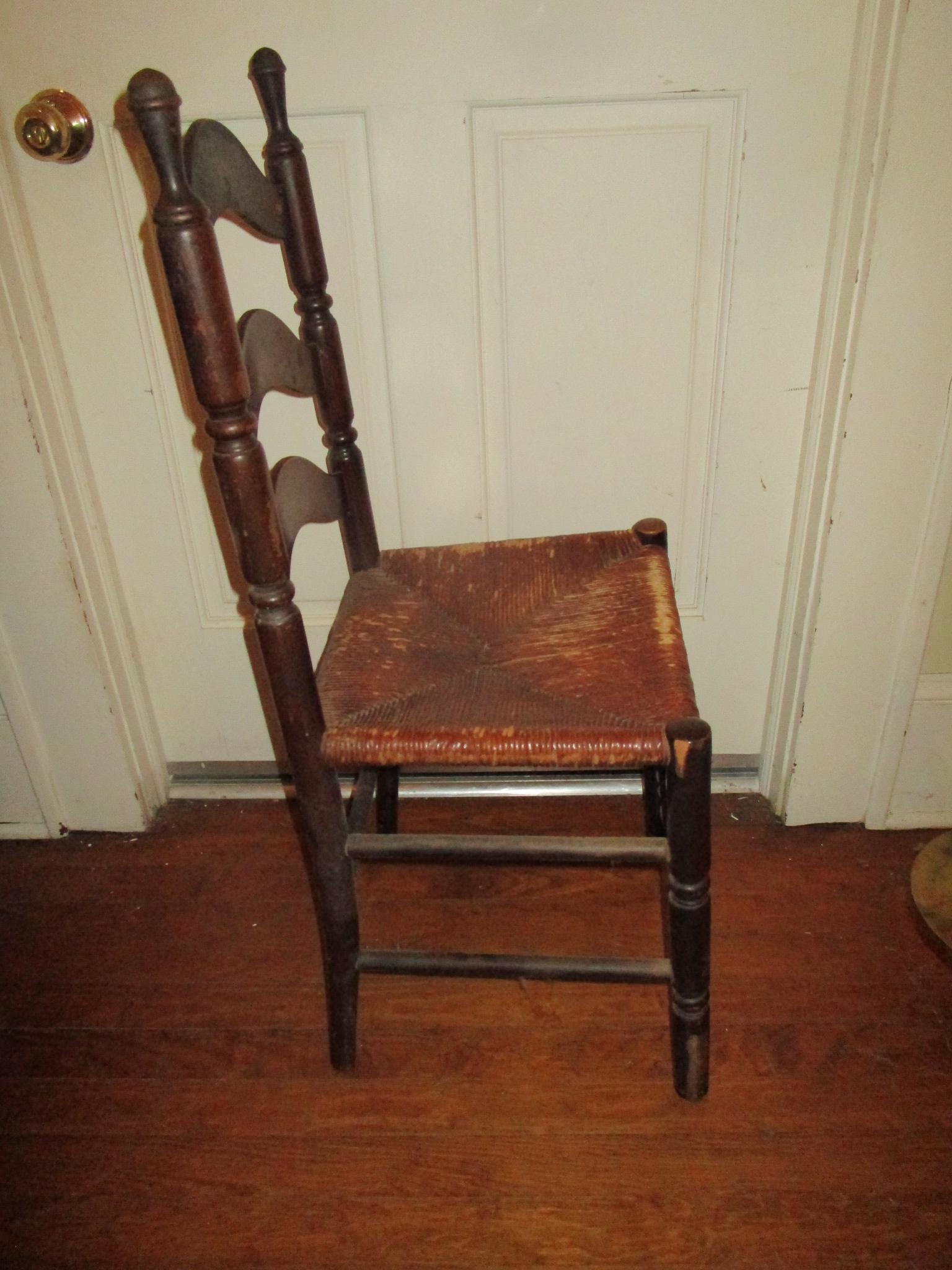 Ladder Back Chair w/Rush Seat.