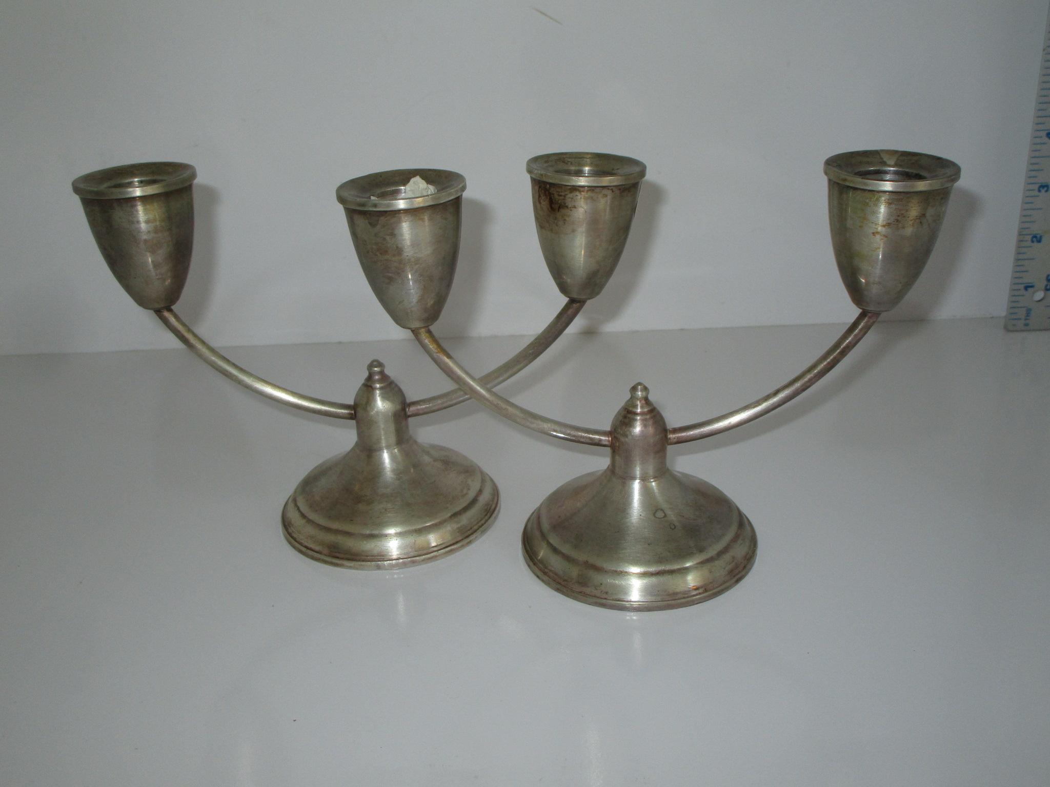 Pair Duchin Created 5" Sterling Weighted Candlesticks