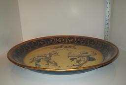 Decorative Round Tray w/ Cherub Design & Gilt Accent - Great Piece!