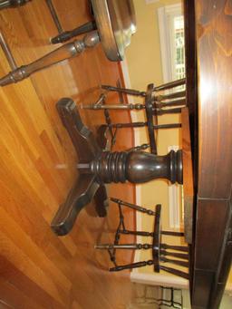 Ethan Allen Dark Pine Dining Table & 4 Matching Chairs - matches #34