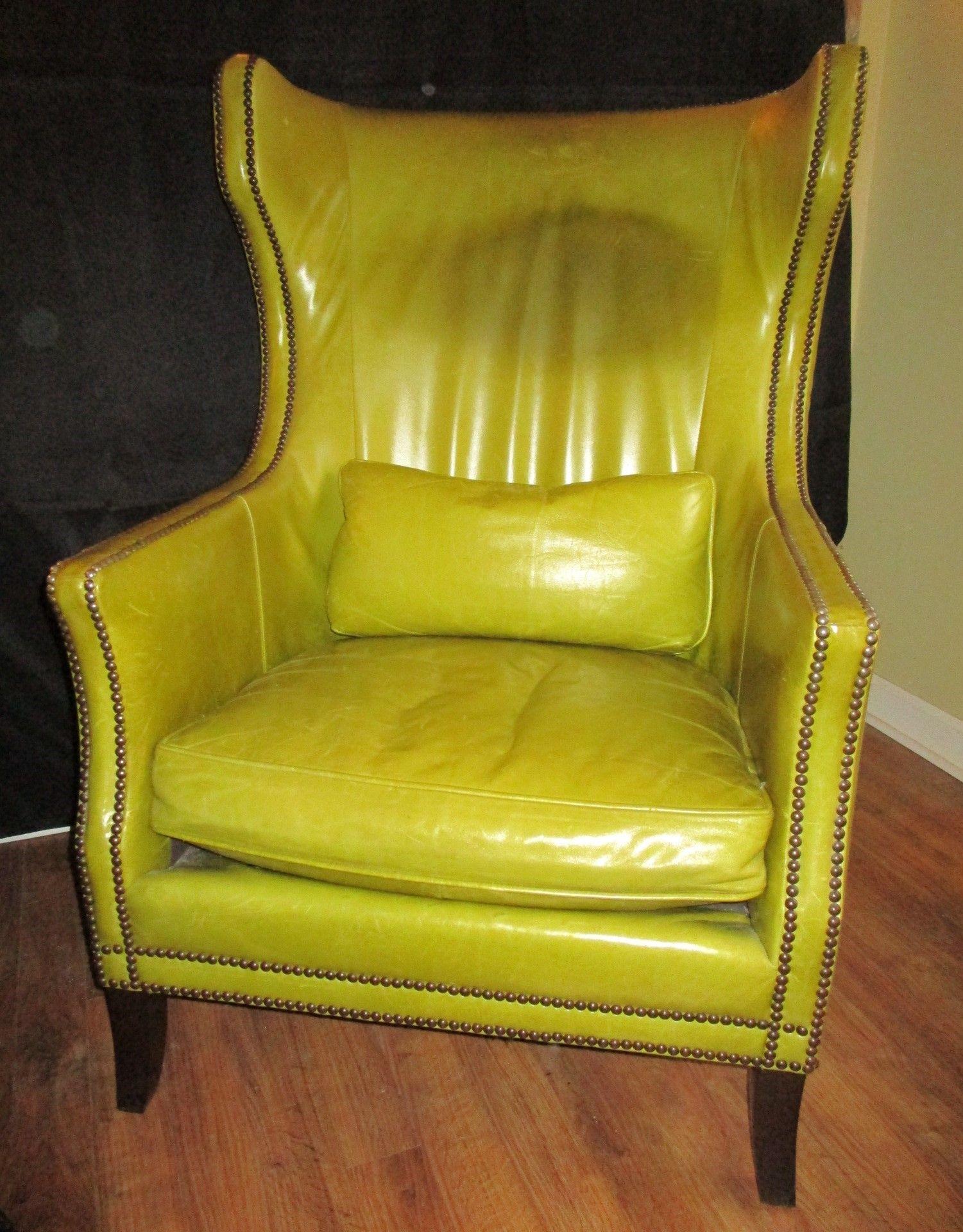 lovely Retro Style Bernhardt Wingback Arm Chair w/ Brad Accents - Just way  Cool & Comfy