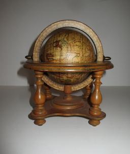 8" Tall Spinning World Globe made in Italy