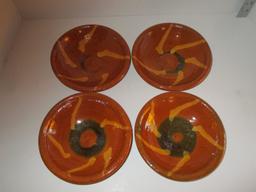 Vintage Red Ware Southwestern Painted Bowls - 7"