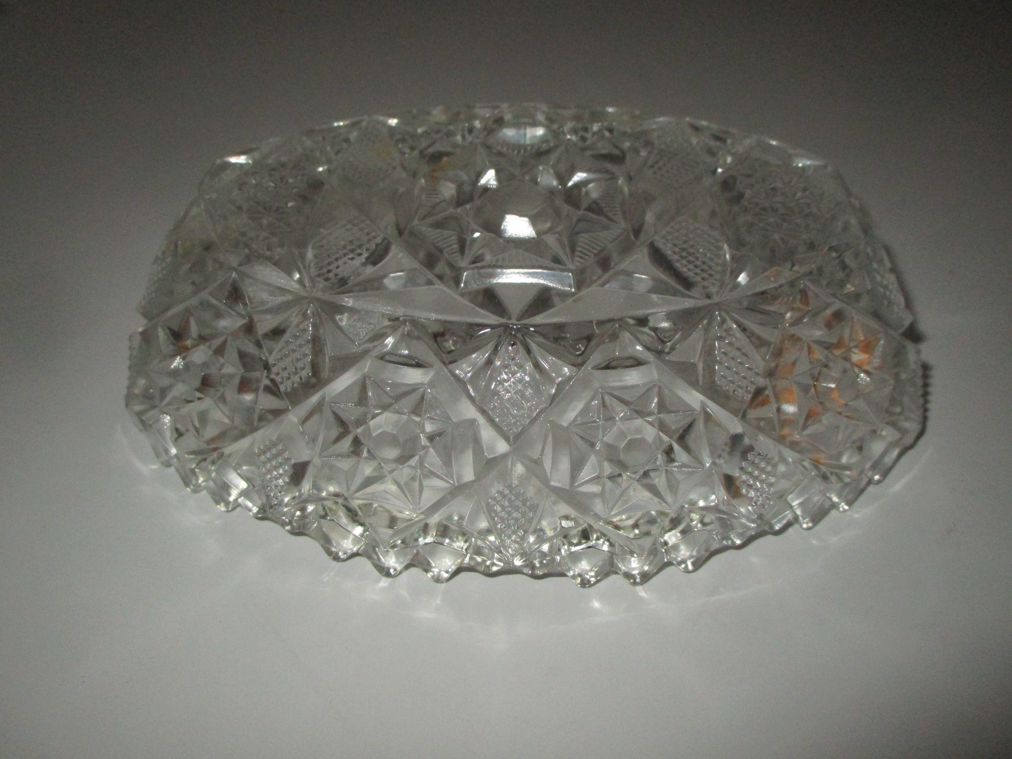 7.5" Oval Pressed Glass Bowl