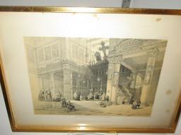 4 David Roberts, RA Prints - Gueutcerian Freres - 12" X 8.5" framed size - some foxing