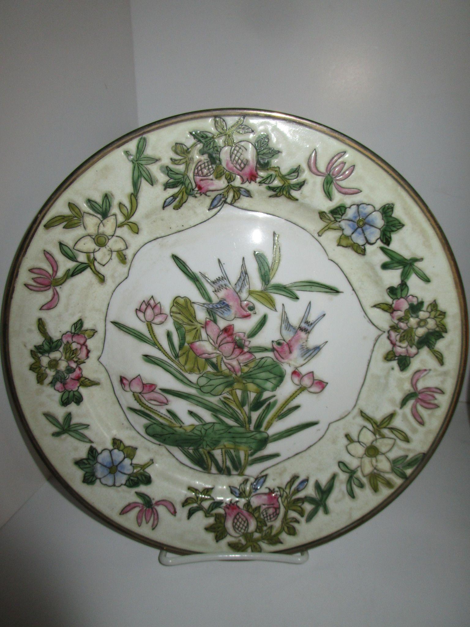 2 Chinese Imports Floral Plates - 10"