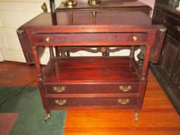 Bernhardt Server - Drop Leaf w/ Shelf & 2 Bottom Drawers on Casters- Typical Bernhardt Quality