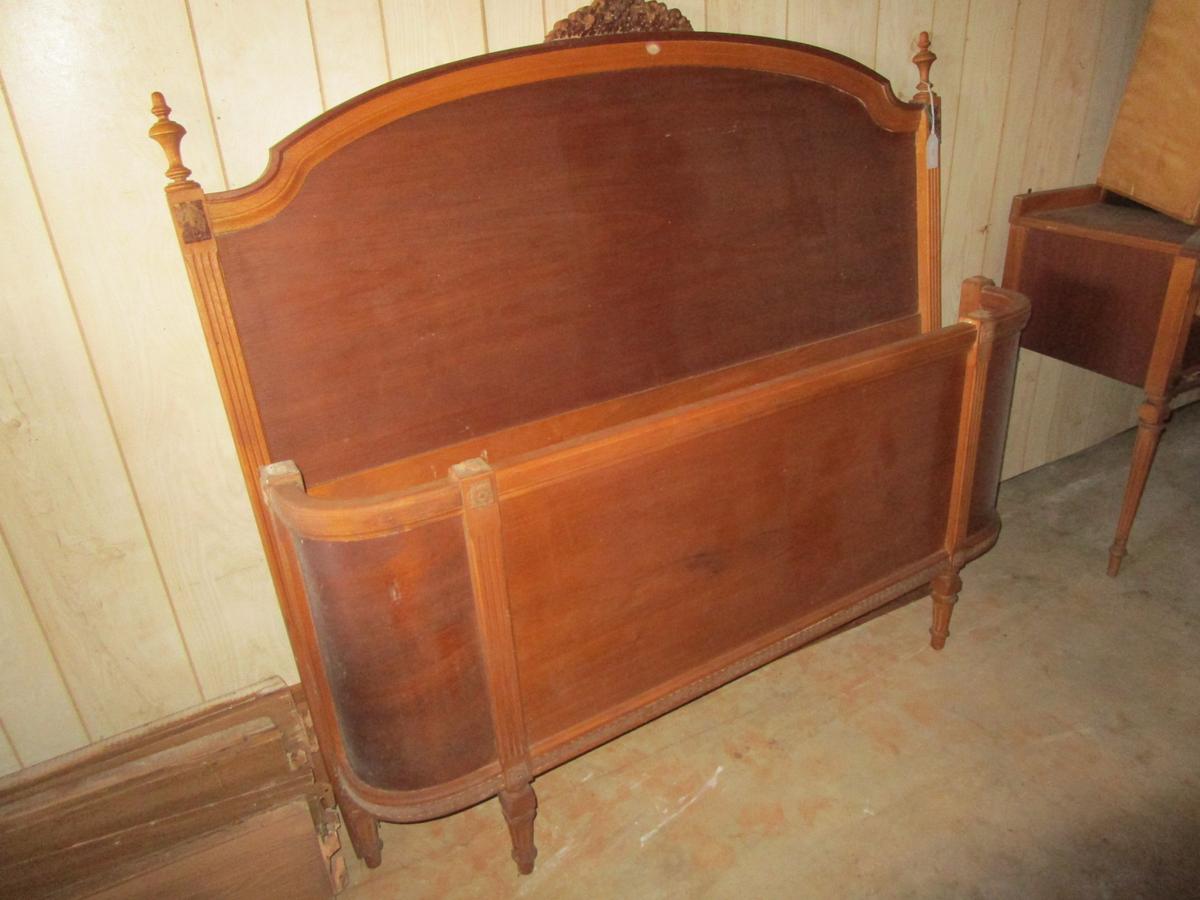 Depression Era Full Size Bed (head & footboard) w/ Rails & Slats - needs some TLC