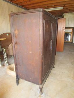 Depression Era Wardrobe - 4 Drawer on left w/ Hanging Rod on Right - 42" w X 23.5" d X 60" Tall