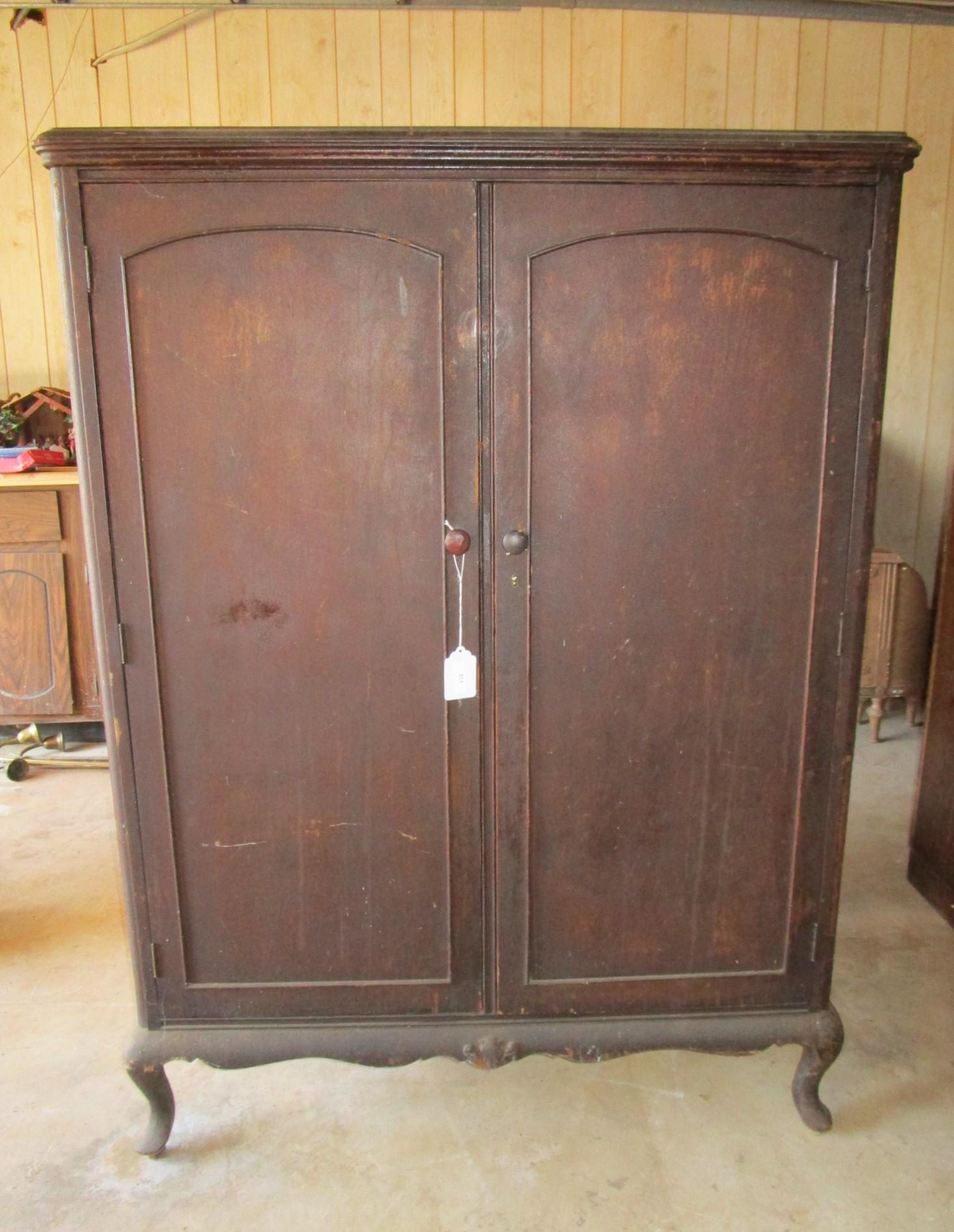 Depression Era Wardrobe - 4 Drawer on left w/ Hanging Rod on Right - 42" w X 23.5" d X 60" Tall