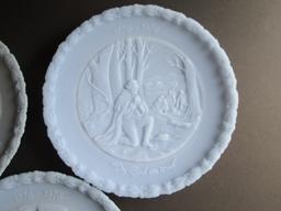 Lot- 4 Blue Fenton Bicentennial Commemorative Plates