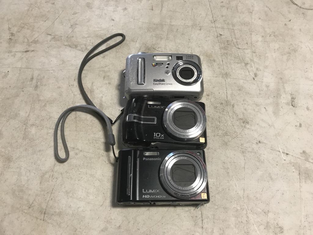 Panasonic & Kodak Digital Cameras, Qty 3