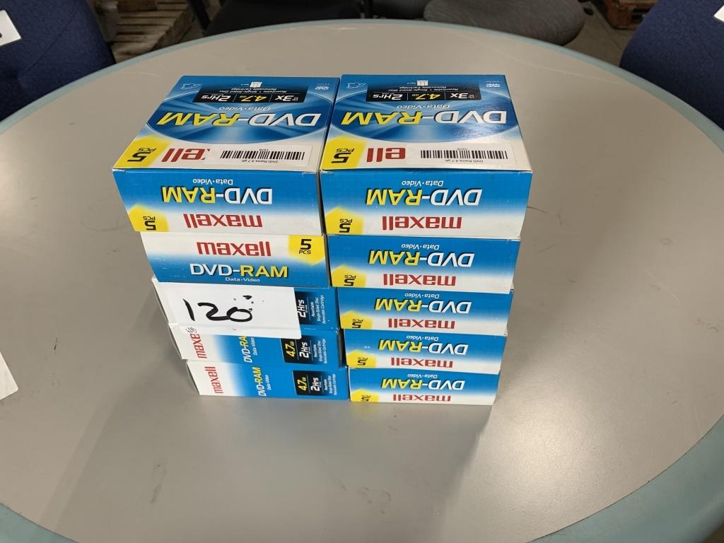 Maxwell DVD Ram Cartridges Qty 10 Boxes