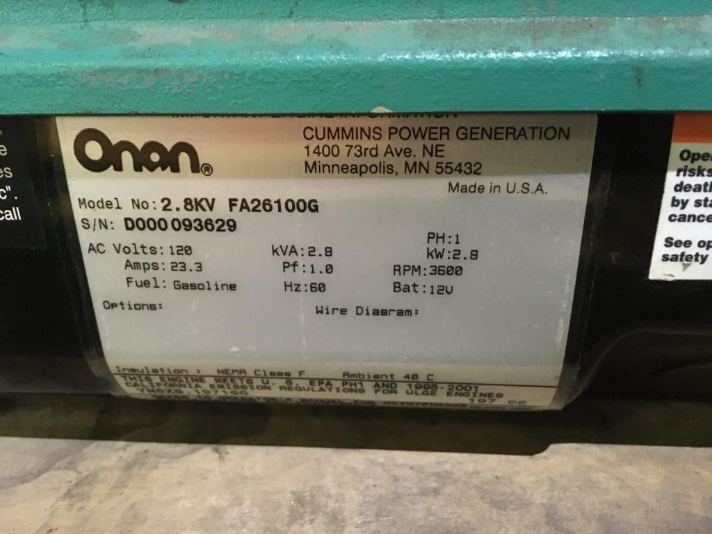Onan Microlite 2800 Generator