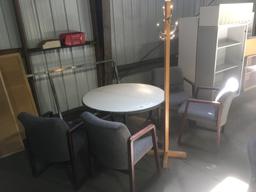Round Table, Chairs & Coat Rack