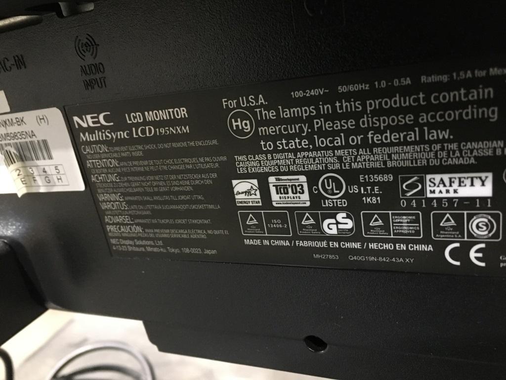 NEC Multisync LCD Monitors, Qty 2