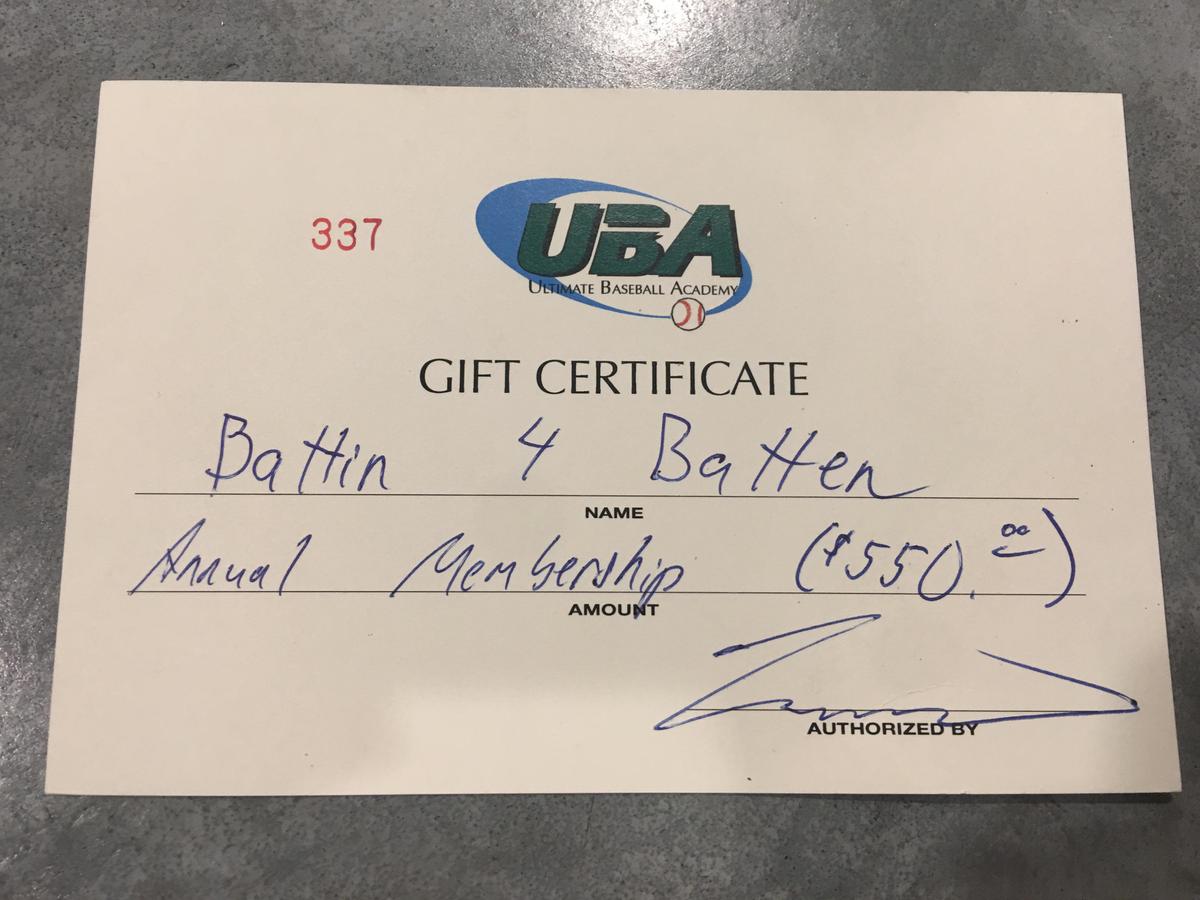 1 Year Membership to UBA, Donated By: UBA