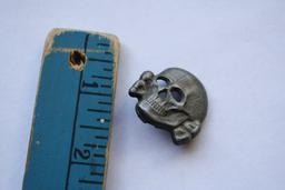 WWII Nazi Skull and Crossbone Collar Pin