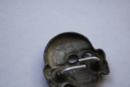 WWII Nazi Skull and Crossbone Collar Pin