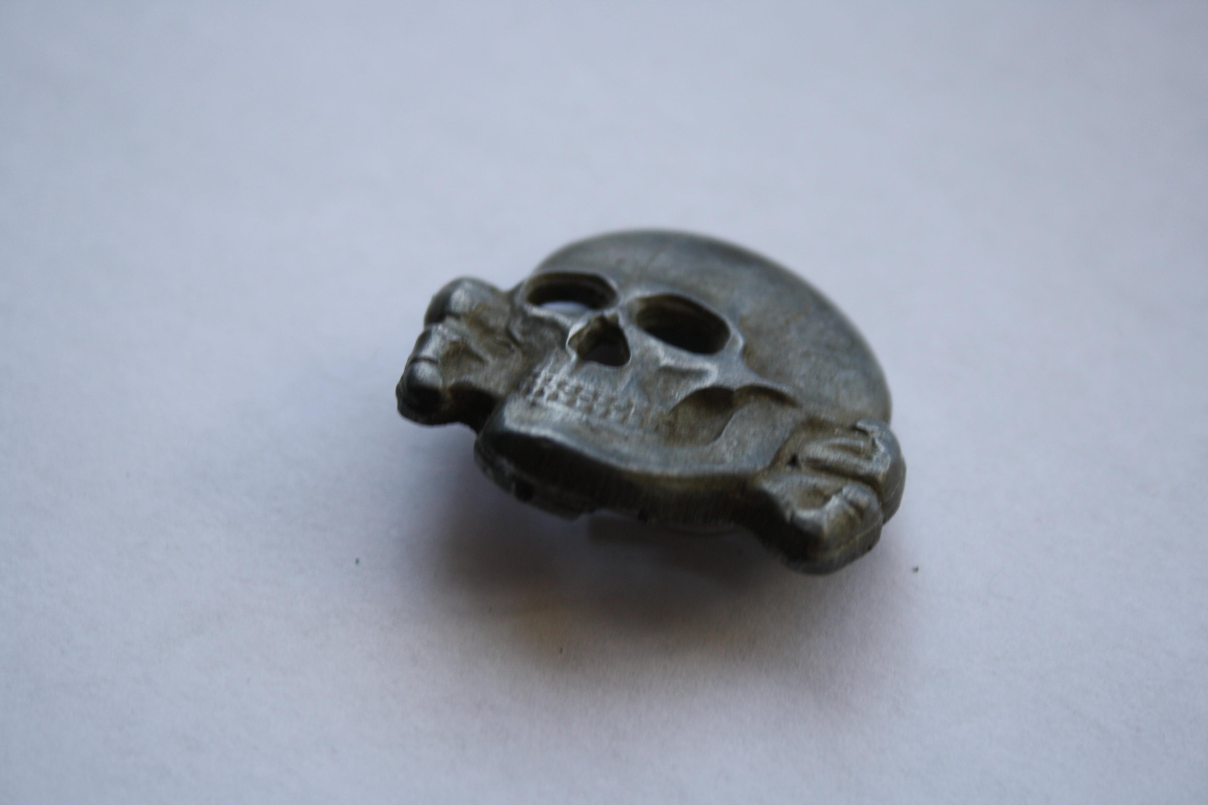 WWII Nazi Skull and Crossbone Collar Pin