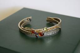 Alicia Dolan Amber, Peridot & Amethyst Sterling Silver Bracelet