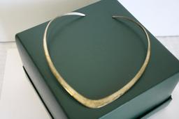 Sterling Silver Collar Necklace signed KRISTIN